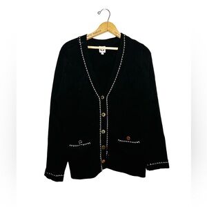 Anne Klein | Contrast Stitching Cardigan
